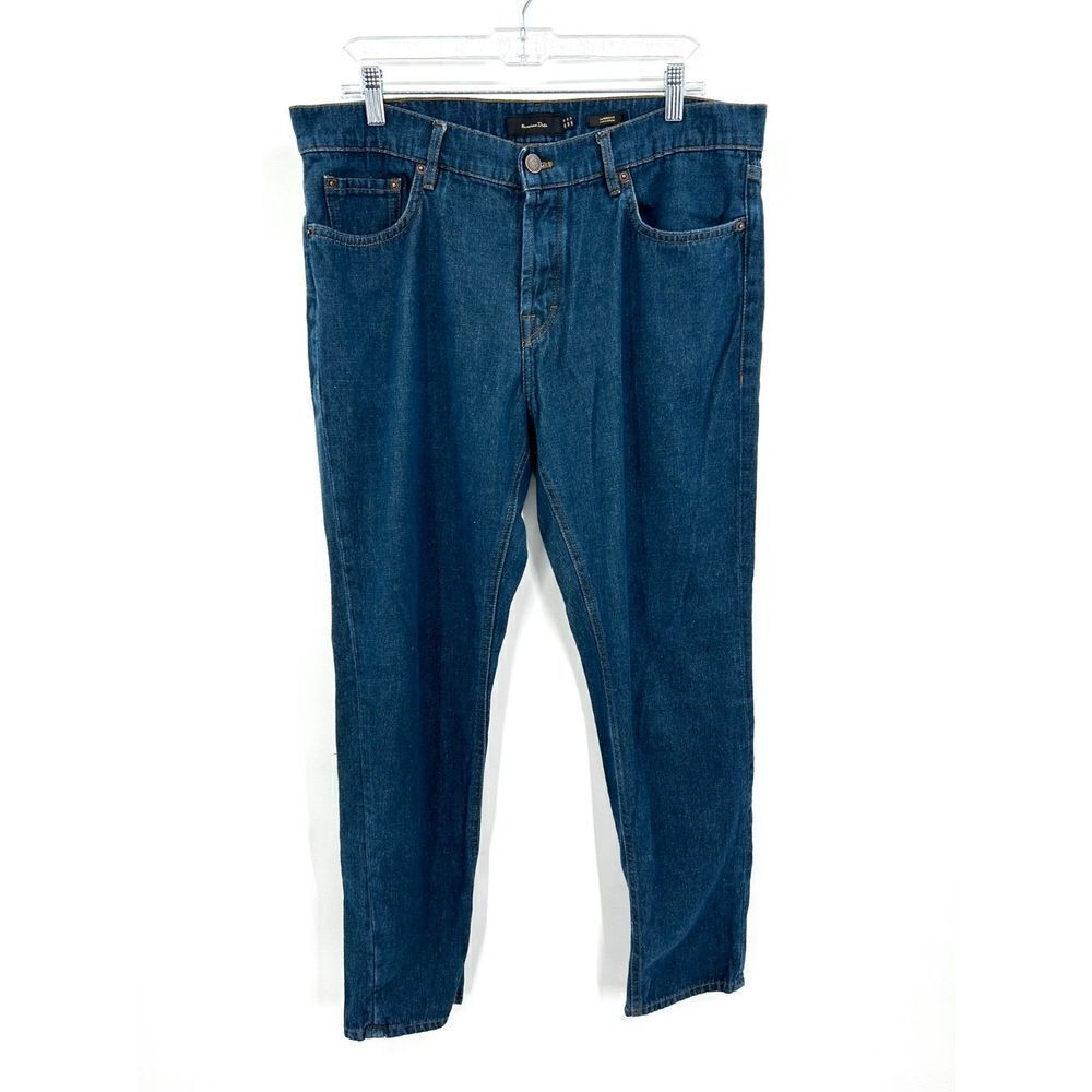 MASSIMO DUTTI Men's Slim Straight Leg Soft Denim 100% Cotton Blue Jeans Size 34